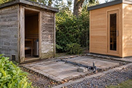 Alte Gartensauna ersetzen: Fundament und Anschlüsse überprüfen