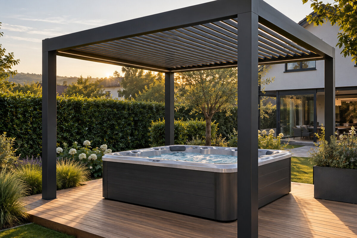 Een pergola boven een hot tub: wat moet u plannen?