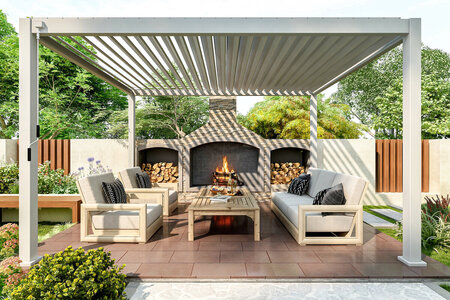 Een pergola voor een restaurant- of hotelterras