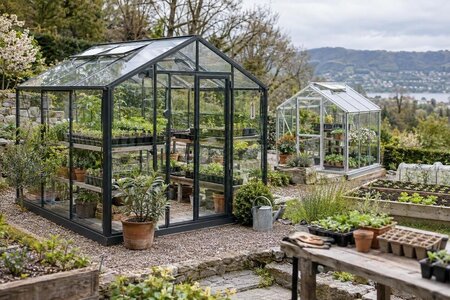 Een serre kopen voor zaailingen: kweektafels, licht en temperatuurregeling
