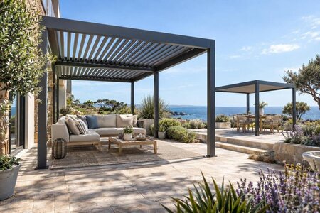 Een pergola kopen voor een bestaand betegeld terras