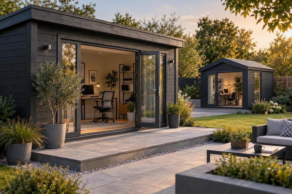 Een tuinhuis kopen voor een thuiskantoor: wat heb je nog nodig?