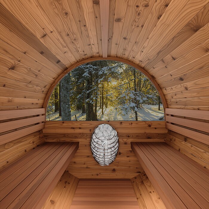 Бъчвена сауна от термодърво