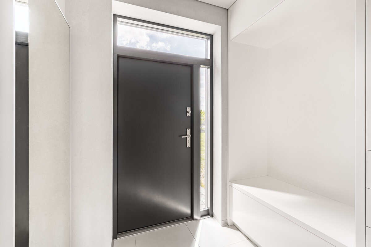 Haustür mit Seitenteilen und Oberlicht planen