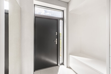 Haustür mit Seitenteilen und Oberlicht planen