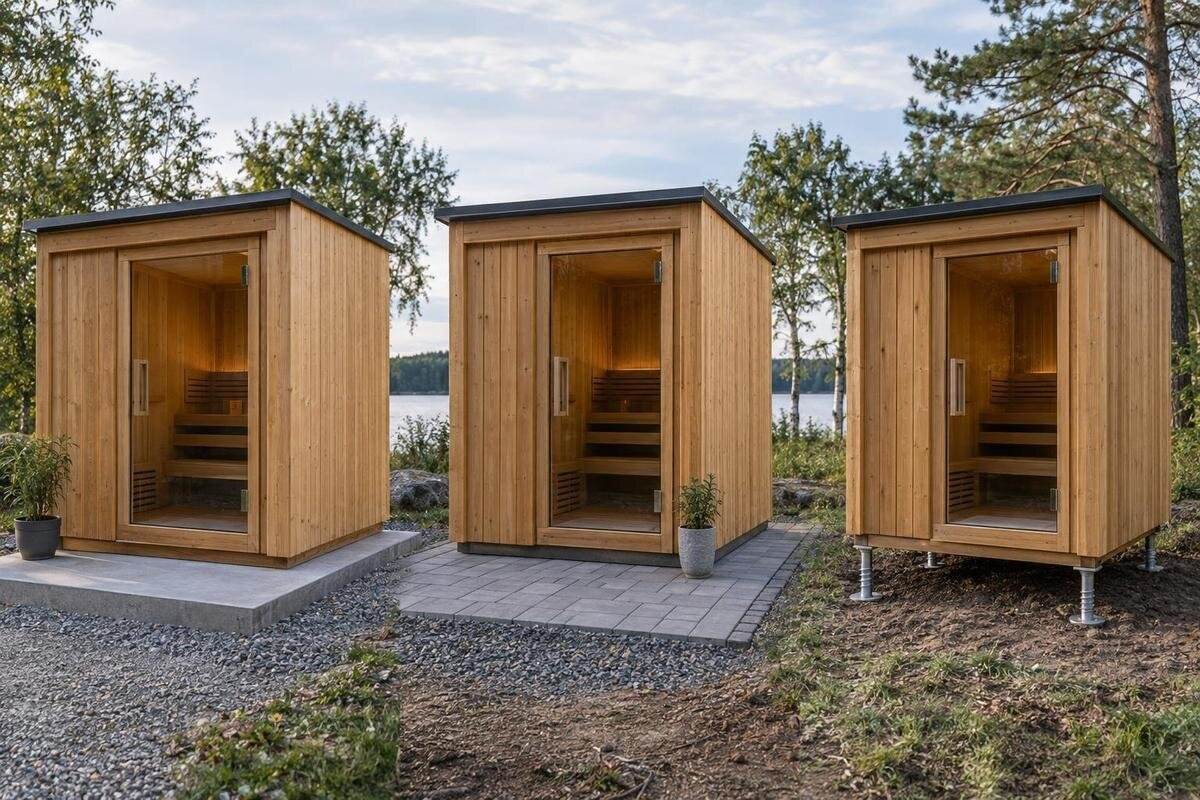 Betonplatte, Pflasterung oder Schraubfundament für die Sauna?
