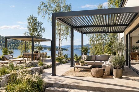 Pergola für eine exponierte Südterrasse kaufen: Worauf es ankommt