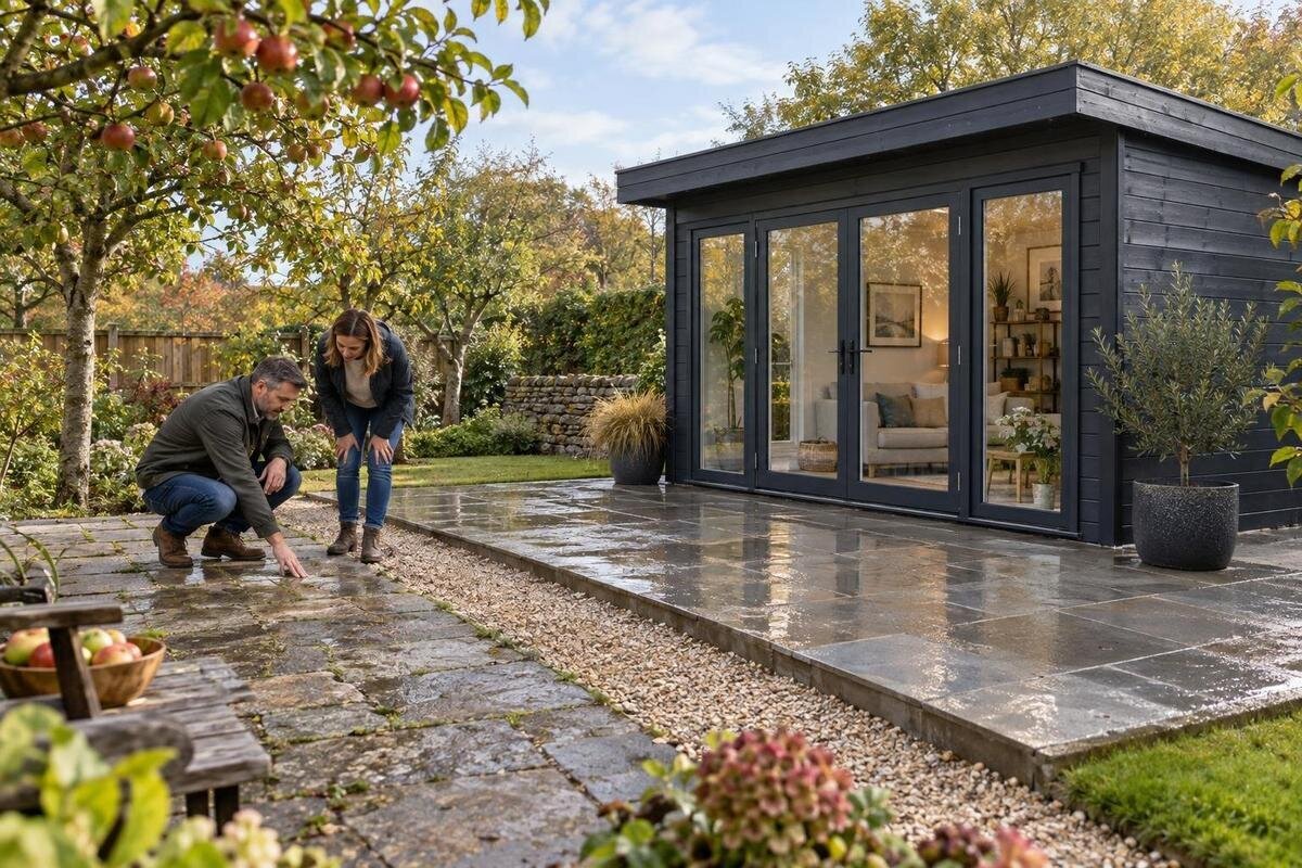 Kann man ein Gartenhaus auf bestehendem Pflaster aufstellen?
