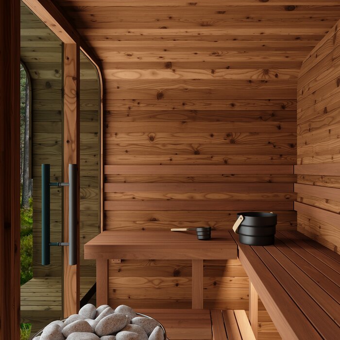 Fasssauna aus Thermoholz