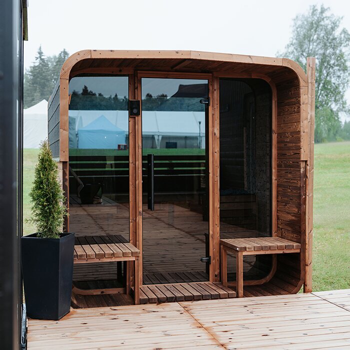 Fasssauna aus Thermoholz