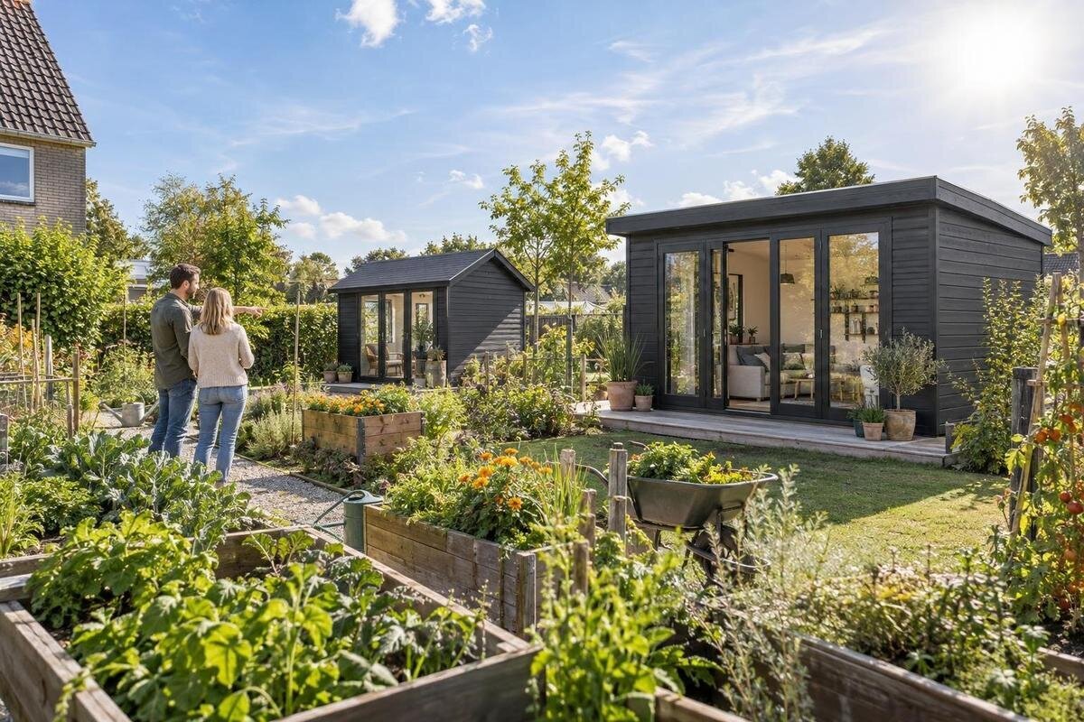 花园储物屋如何规划位置,避免遮挡家中采光