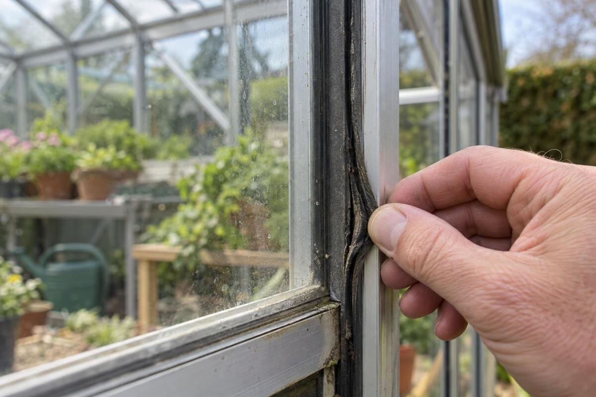 Těsnění zasklení skleníku: kdy už čištění nestačí