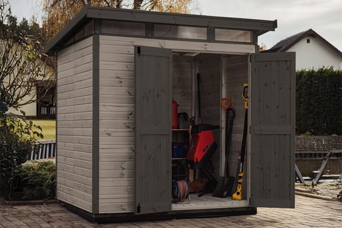 Holz Gartenhaus XL kaufen – großer Geräteschuppen aus Holz mit viel Stauraum & Top Qualität von Bloomcabin Deutschland