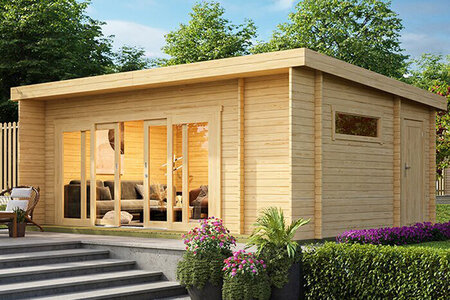 Durano – großzügiges holz gartenhaus un gartenhaus mit Glas-Schiebetüren