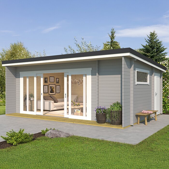 Durano – Großzügiges Gartenhaus mit Schiebetüren aus Glas