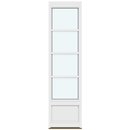 1 Türflügel, nach außen öffnend, mit vertikalem Glas, 3 horizontalen Sprossen und Füllung