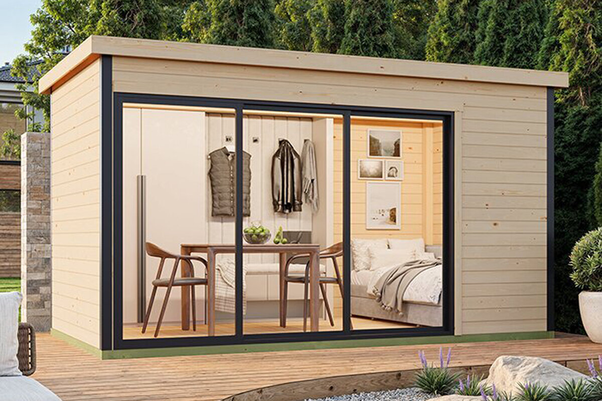 Bloomcabin Modano 4 Havehus i Træ – Moderne Nordisk Design til Danske Haver