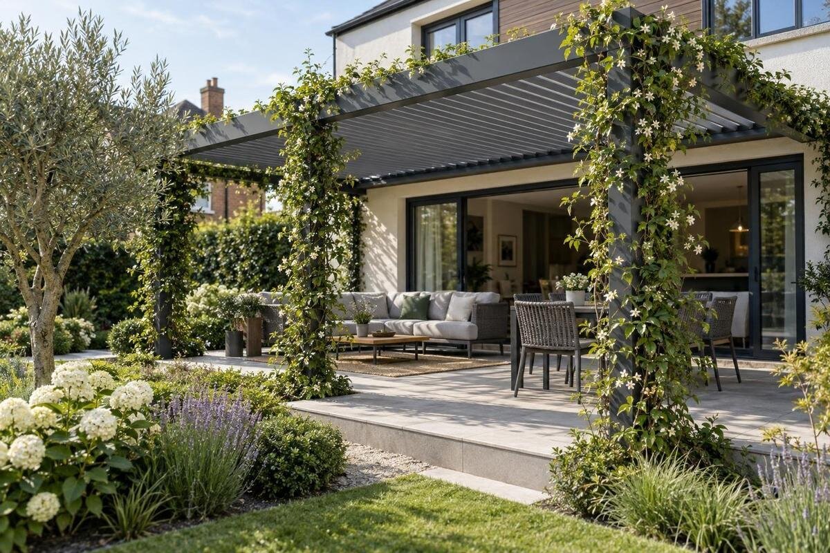 Trepadoras en una pérgola de aluminio: qué revisar antes