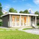 Orello – Maison de jardin moderne en bois avec portes pliantes panoramiques