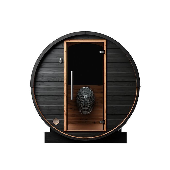 Sauna tonneau en bois thermotraité