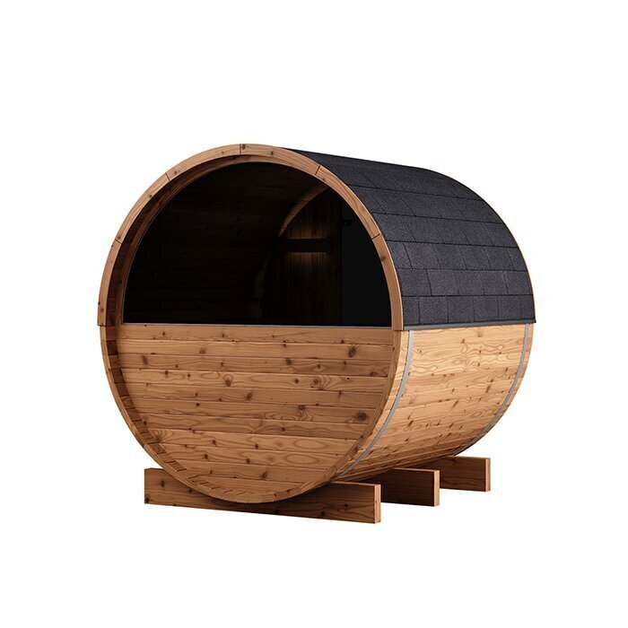 Sauna tonneau en bois thermotraité