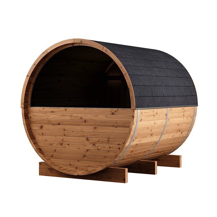 Sauna tonneau en bois thermotraité