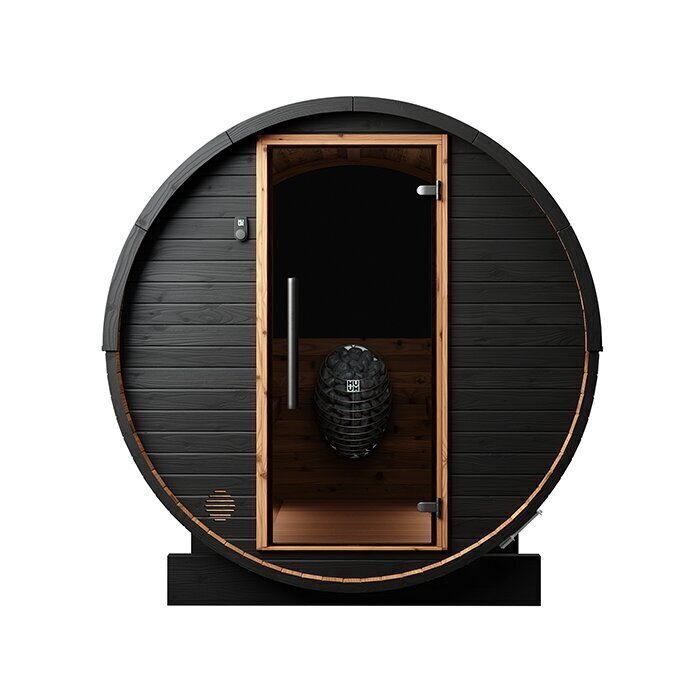 Sauna tonneau en bois thermotraité