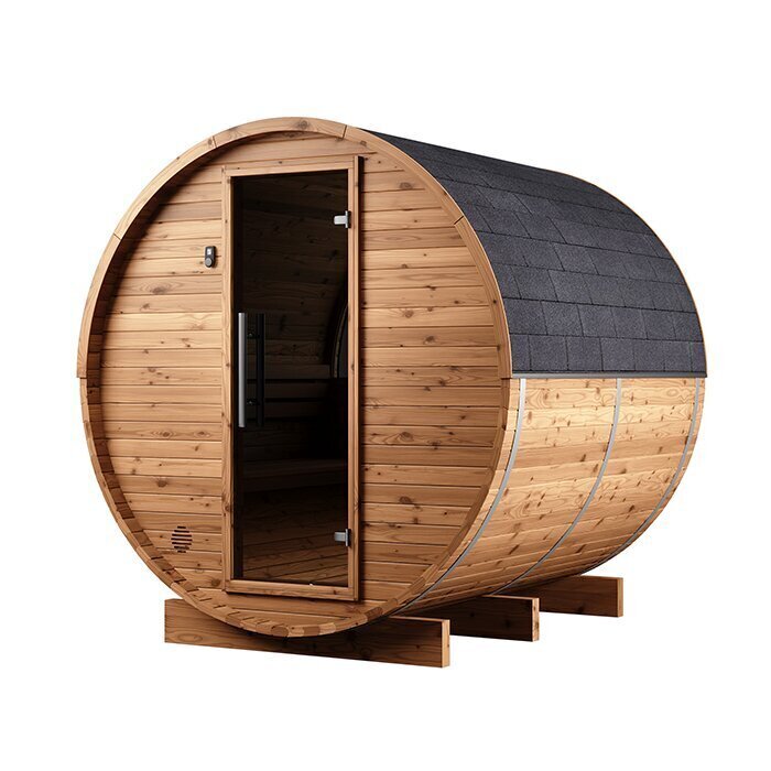 Sauna tonneau en bois thermotraité