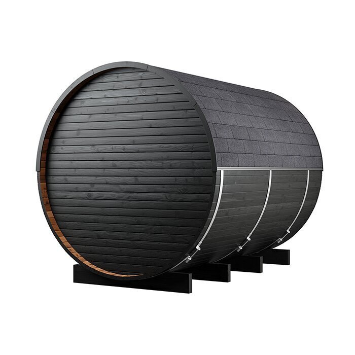 Sauna tonneau en bois thermotraité