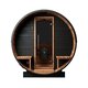Sauna tonneau en bois thermotraité
