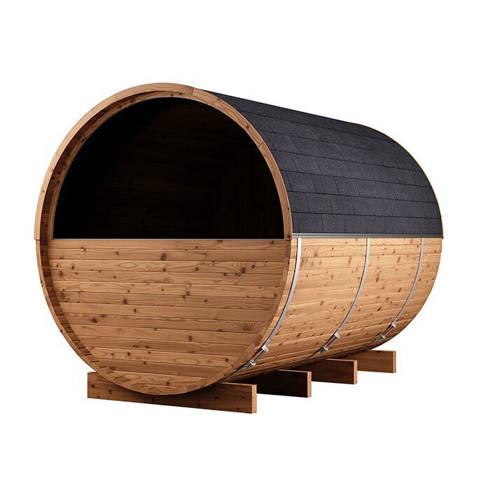 Sauna tonneau en bois thermotraité