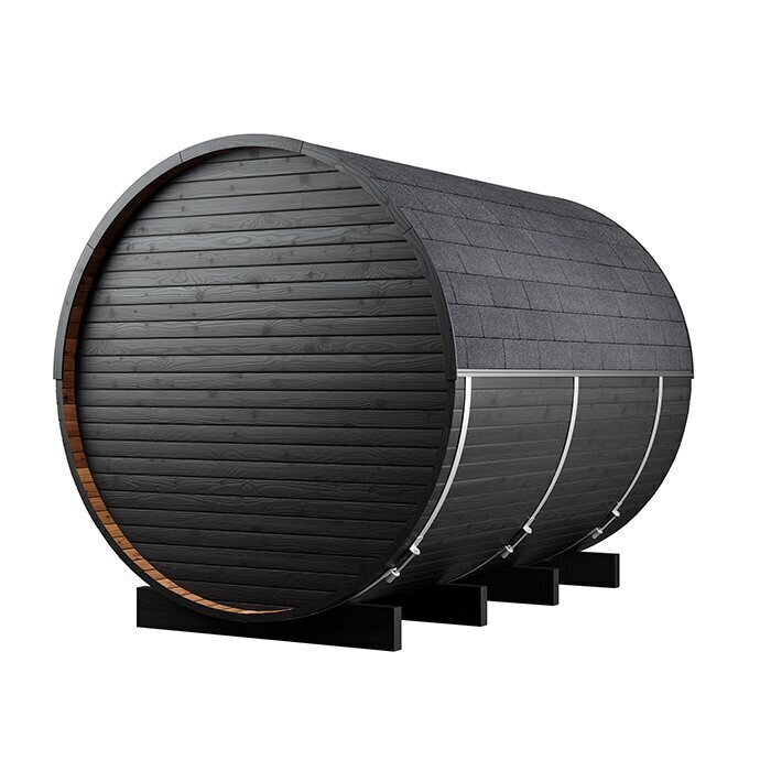 Sauna tonneau en bois thermotraité