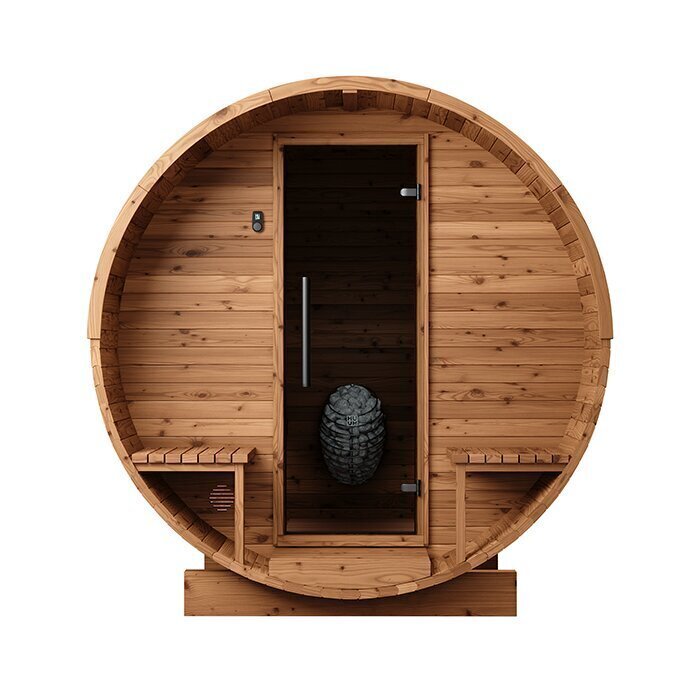 Sauna tonneau en bois thermotraité