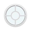 Fenêtre ronde fixe avec petits bois ronds