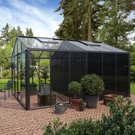 Serre en verre avec compartiment de rangement