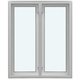 Snúningsgluggi með lóðréttum ás, tvö fög – opnast út