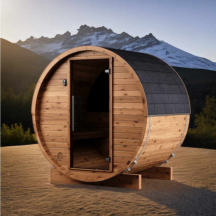 Tunna-sauna úr hitaviði