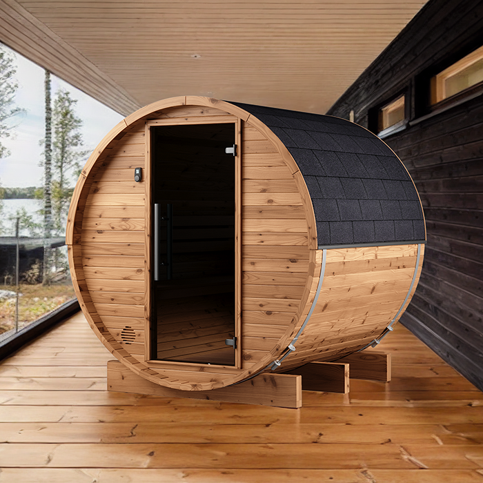 Tunna-sauna úr hitaviði