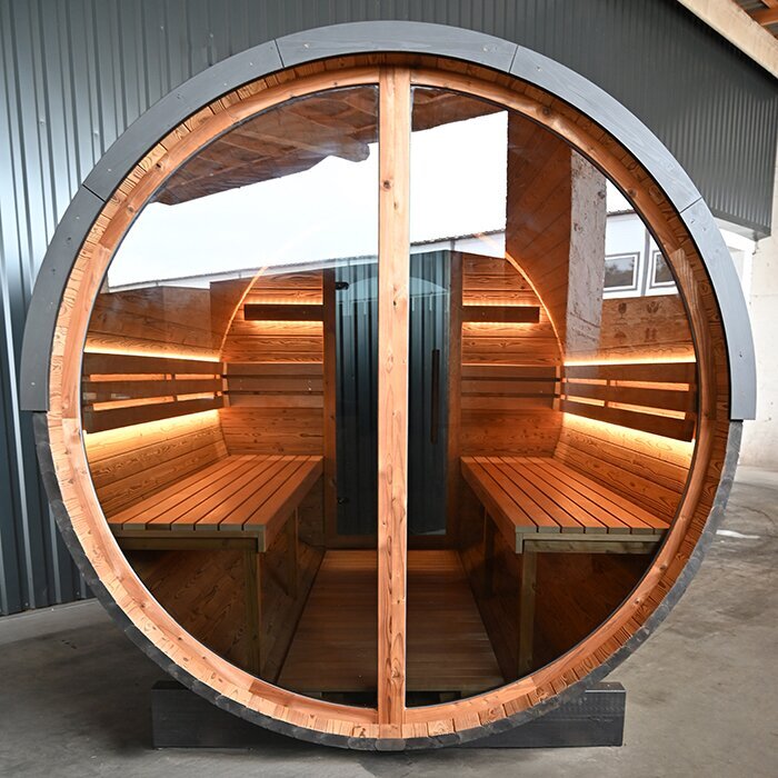 Tunna-sauna úr hitaviði