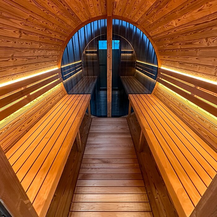 Tunna-sauna úr hitaviði