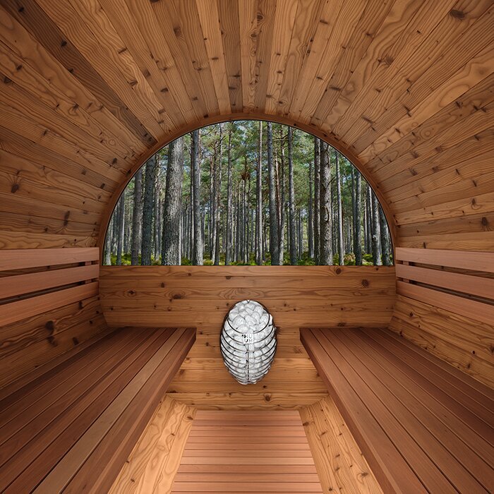 Tunna-sauna úr hitaviði