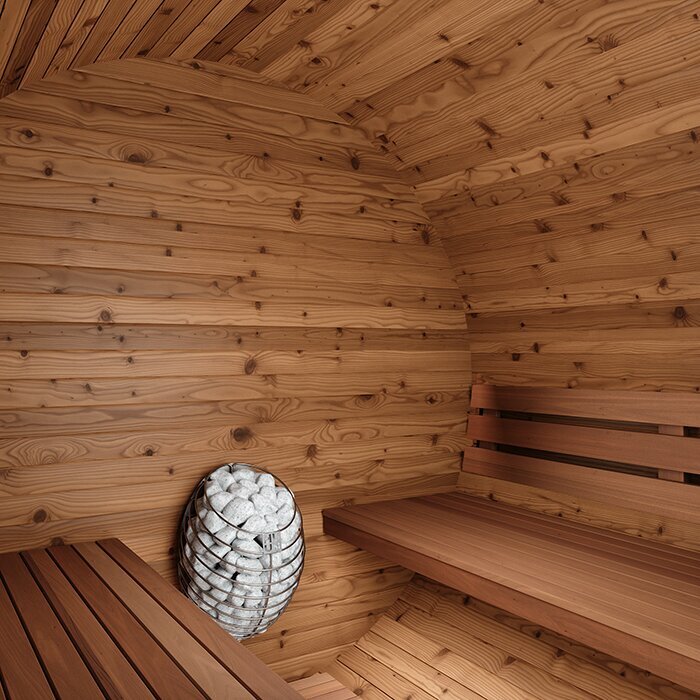 Tunna-sauna úr hitaviði
