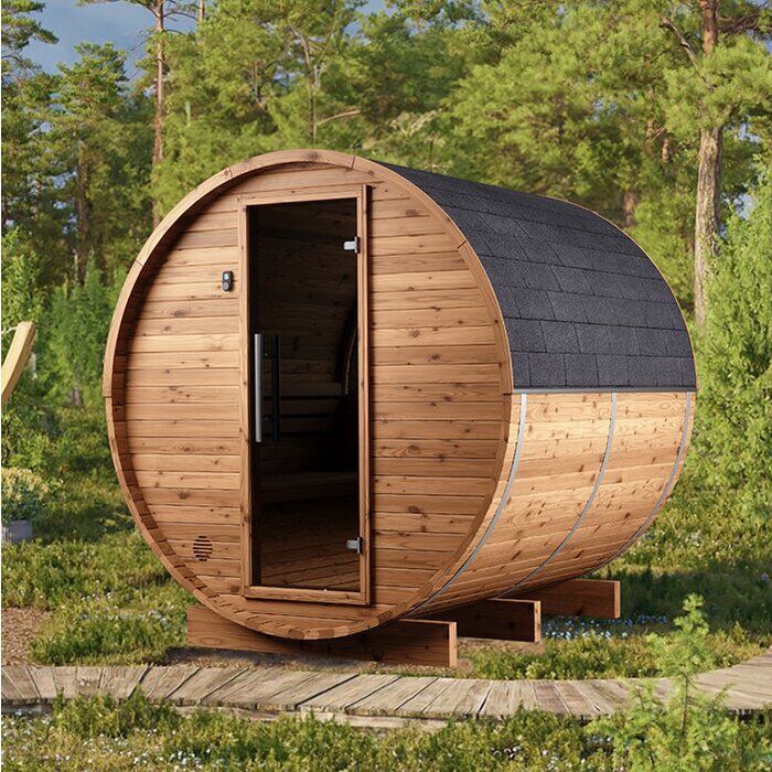 Tunna-sauna úr hitaviði