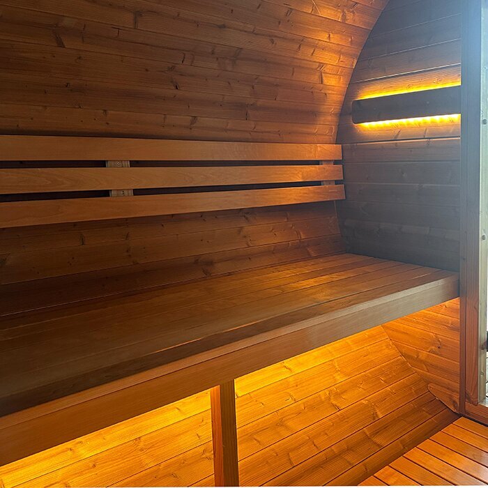 Tunna-sauna úr hitaviði