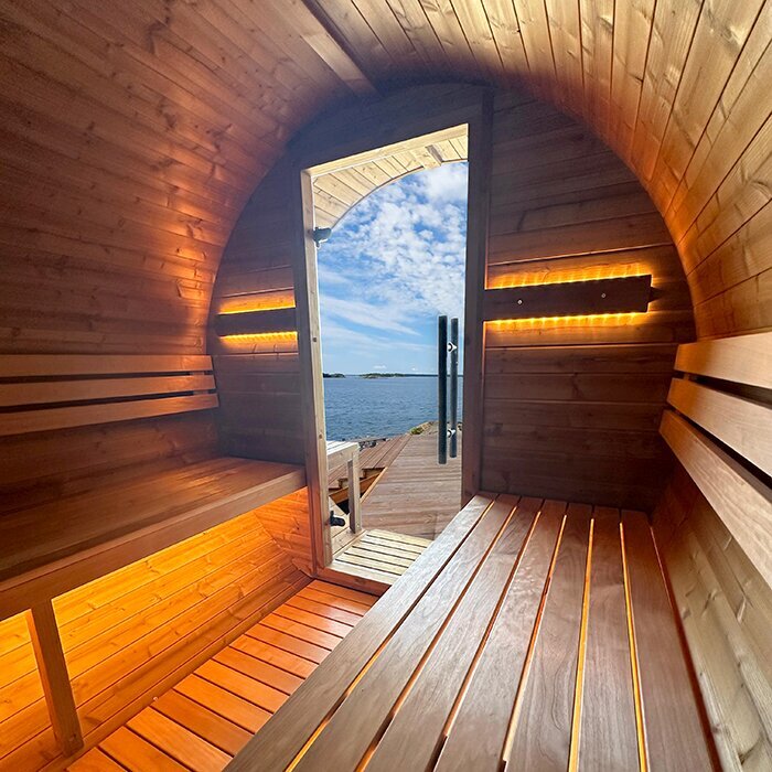 Tunna-sauna úr hitaviði