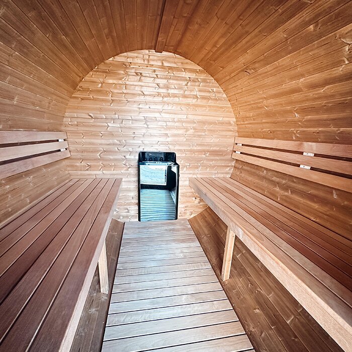 Tunna-sauna úr hitaviði