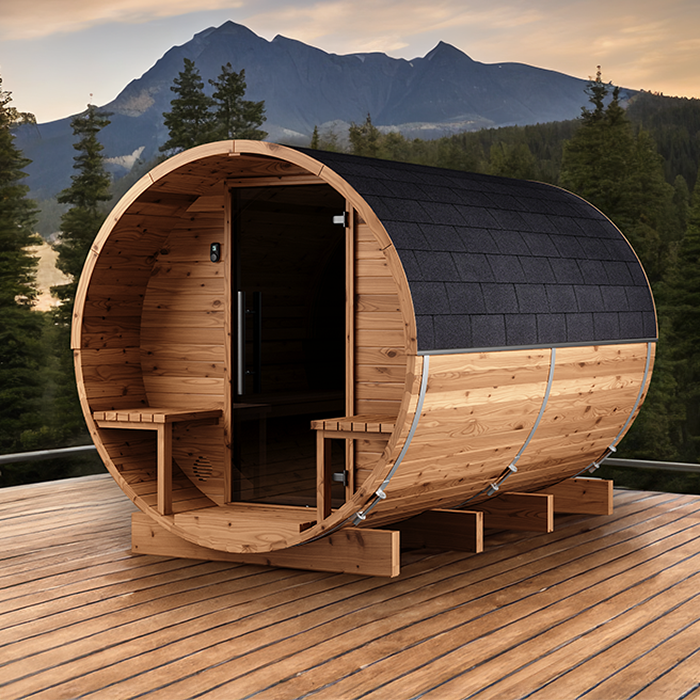 Tunna-sauna úr hitaviði