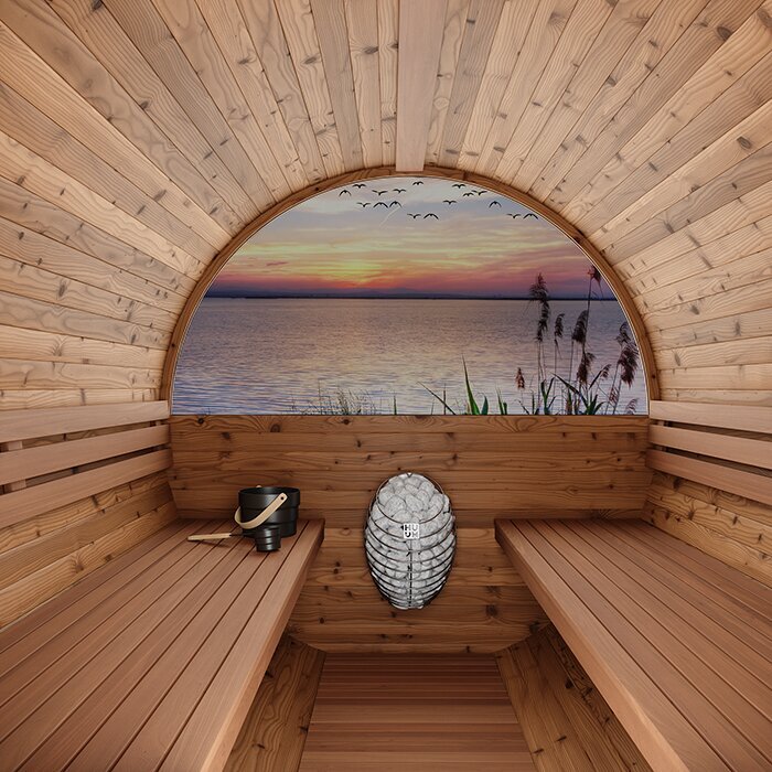 Tunna-sauna úr hitaviði