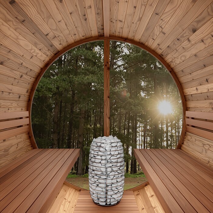 Tunna-sauna úr hitaviði