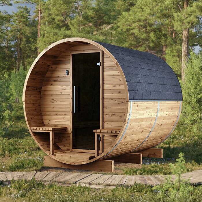 Tunna-sauna úr hitaviði